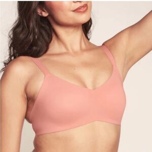 Knix padded V neck wireless bra pink ginger Luxelift Bra 6